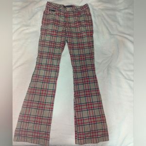 Old school l.e.i. jeans. Awesome red,black and beige plaid design. size 0.
